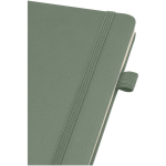 Cuaderno de tapa dura de piel sintética A5 hojas a rayas JournalBooks color verde jaspeado vista detalle 1