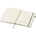 Cuaderno de tapa dura de piel sintética A5 hojas a rayas JournalBooks color verde jaspeado segunda vista