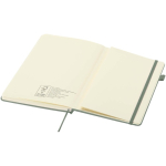 Cuaderno de tapa dura de piel sintética A5 hojas a rayas JournalBooks color verde jaspeado tercera vista