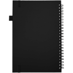 Cuaderno de tapa dura piel sintética espiral A5 hojas a rayas JournalBooks color negro segunda vista trasera