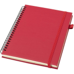 Cuaderno de tapa dura piel sintética espiral A5 hojas a rayas JournalBooks color rojo