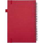 Cuaderno de tapa dura piel sintética espiral A5 hojas a rayas JournalBooks color rojo segunda vista trasera