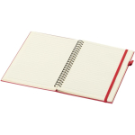 Cuaderno de tapa dura piel sintética espiral A5 hojas a rayas JournalBooks color rojo segunda vista