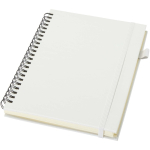 Cuaderno de tapa dura piel sintética espiral A5 hojas a rayas JournalBooks color blanco