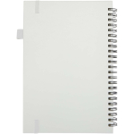 Cuaderno de tapa dura piel sintética espiral A5 hojas a rayas JournalBooks color blanco segunda vista trasera