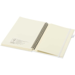 Cuaderno de tapa dura piel sintética espiral A5 hojas a rayas JournalBooks color blanco tercera vista