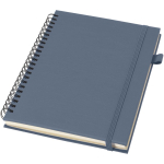 Cuaderno de tapa dura piel sintética espiral A5 hojas a rayas JournalBooks color azul marino