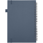 Cuaderno de tapa dura piel sintética espiral A5 hojas a rayas JournalBooks color azul marino segunda vista trasera