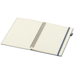 Cuaderno de tapa dura piel sintética espiral A5 hojas a rayas JournalBooks color azul marino segunda vista