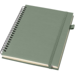 Cuaderno de tapa dura piel sintética espiral A5 hojas a rayas JournalBooks color verde jaspeado