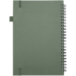 Cuaderno de tapa dura piel sintética espiral A5 hojas a rayas JournalBooks color verde jaspeado segunda vista trasera