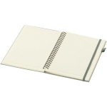 Cuaderno de tapa dura piel sintética espiral A5 hojas a rayas JournalBooks color verde jaspeado segunda vista