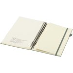 Cuaderno de tapa dura piel sintética espiral A5 hojas a rayas JournalBooks color verde jaspeado tercera vista