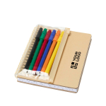 Set de cuaderno y rotuladores con bolsillo transparente B6 vista principal