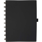 Agenda con cubierta de piel sintética y sistema de discos color negro segunda vista frontal