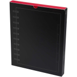Agenda con cubierta de piel sintética y sistema de discos color negro segunda vista con caja