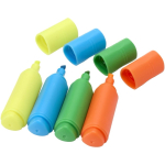 Set de mini rotuladores fluorescentes 4 colores en caja kraft color multicolor