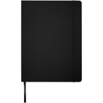 Cuaderno tapa dura con cierre elástico y piel sintética A4 hojas a rayas color negro segunda vista frontal