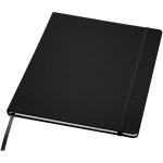 Cuaderno tapa dura con cierre elástico y piel sintética A4 hojas a rayas color negro