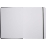 Cuaderno tapa dura con cierre elástico y piel sintética A4 hojas a rayas color negro tercera vista frontal