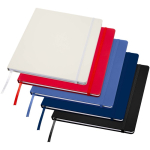 Cuaderno tapa dura con cierre elástico y piel sintética A4 hojas a rayas color negro segunda vista varios colores