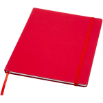 Cuaderno tapa dura con cierre elástico y piel sintética A4 hojas a rayas color rojo