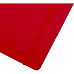 Cuaderno tapa dura con cierre elástico y piel sintética A4 hojas a rayas color rojo vista detalle 1