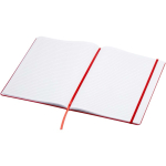 Cuaderno tapa dura con cierre elástico y piel sintética A4 hojas a rayas color rojo segunda vista