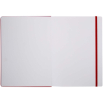 Cuaderno tapa dura con cierre elástico y piel sintética A4 hojas a rayas color rojo tercera vista frontal