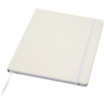 Cuaderno tapa dura con cierre elástico y piel sintética A4 hojas a rayas color blanco