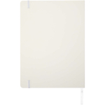 Cuaderno tapa dura con cierre elástico y piel sintética A4 hojas a rayas color blanco segunda vista trasera