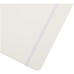 Cuaderno tapa dura con cierre elástico y piel sintética A4 hojas a rayas color blanco vista detalle 1
