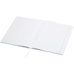 Cuaderno tapa dura con cierre elástico y piel sintética A4 hojas a rayas color blanco segunda vista