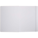 Cuaderno tapa dura con cierre elástico y piel sintética A4 hojas a rayas color blanco tercera vista frontal