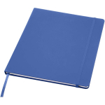 Cuaderno tapa dura con cierre elástico y piel sintética A4 hojas a rayas color azul real