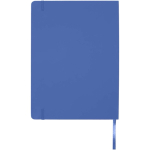 Cuaderno tapa dura con cierre elástico y piel sintética A4 hojas a rayas color azul real segunda vista trasera