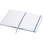 Cuaderno tapa dura con cierre elástico y piel sintética A4 hojas a rayas color azul real segunda vista