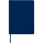 Cuaderno tapa dura con cierre elástico y piel sintética A4 hojas a rayas color azul marino segunda vista frontal
