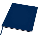 Cuaderno tapa dura con cierre elástico y piel sintética A4 hojas a rayas color azul marino