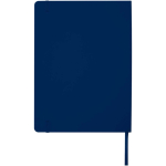 Cuaderno tapa dura con cierre elástico y piel sintética A4 hojas a rayas color azul marino segunda vista trasera
