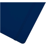 Cuaderno tapa dura con cierre elástico y piel sintética A4 hojas a rayas color azul marino vista detalle 1