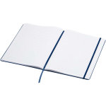 Cuaderno tapa dura con cierre elástico y piel sintética A4 hojas a rayas color azul marino segunda vista