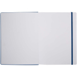 Cuaderno tapa dura con cierre elástico y piel sintética A4 hojas a rayas color azul marino tercera vista frontal