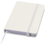 Cuaderno tapa dura con cierre elástico y piel sintética A7 hojas a rayas color blanco