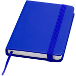 Cuaderno tapa dura con cierre elástico y piel sintética A7 hojas a rayas color azul real