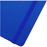 Cuaderno tapa dura con cierre elástico y piel sintética A7 hojas a rayas color azul real vista detalle 1