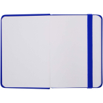 Cuaderno tapa dura con cierre elástico y piel sintética A7 hojas a rayas color azul real tercera vista frontal