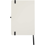 Cuaderno de tapa dura con cierre elástico y tacto suave A5 hojas a rayas color negro segunda vista trasera