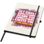 Cuaderno de tapa dura con cierre elástico y tacto suave A5 hojas a rayas color negro