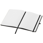 Cuaderno de tapa dura con cierre elástico y tacto suave A5 hojas a rayas color negro segunda vista